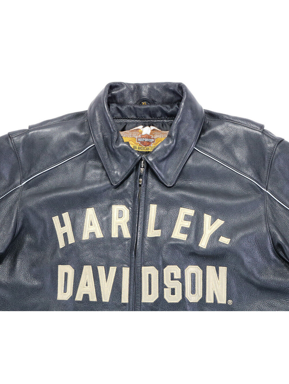 harley davidson jacket XL black leather 100th Anniversary bar vintage 1903-2003